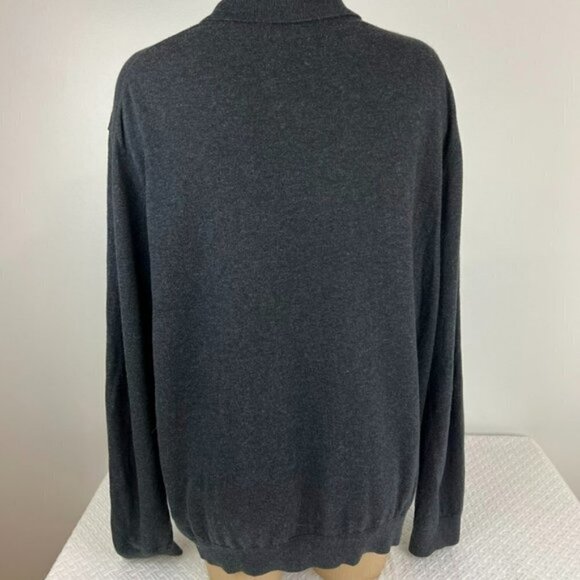 RW&Co Men's XL Dark Gray Collared Long Sleeve sweater Knit 100% Cotton - Picture 5 of 11